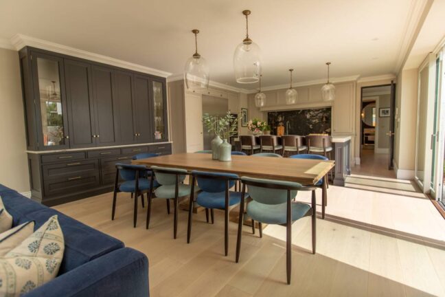hardwood plank flooring Ireland in kitchen dining room area